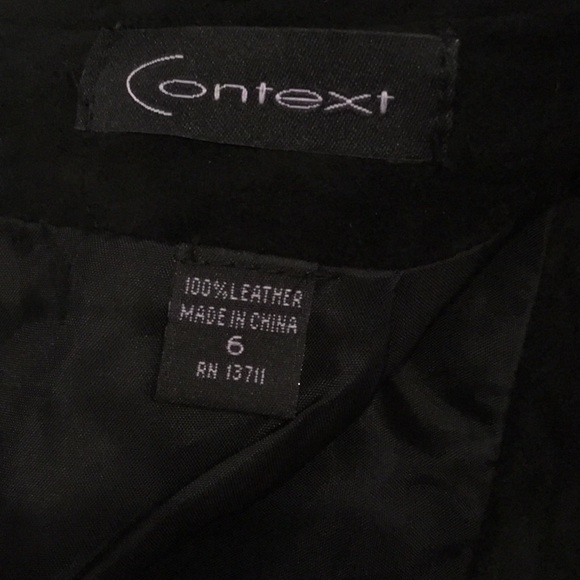 Black 100% leather Context skirt. - Picture 7 of 7